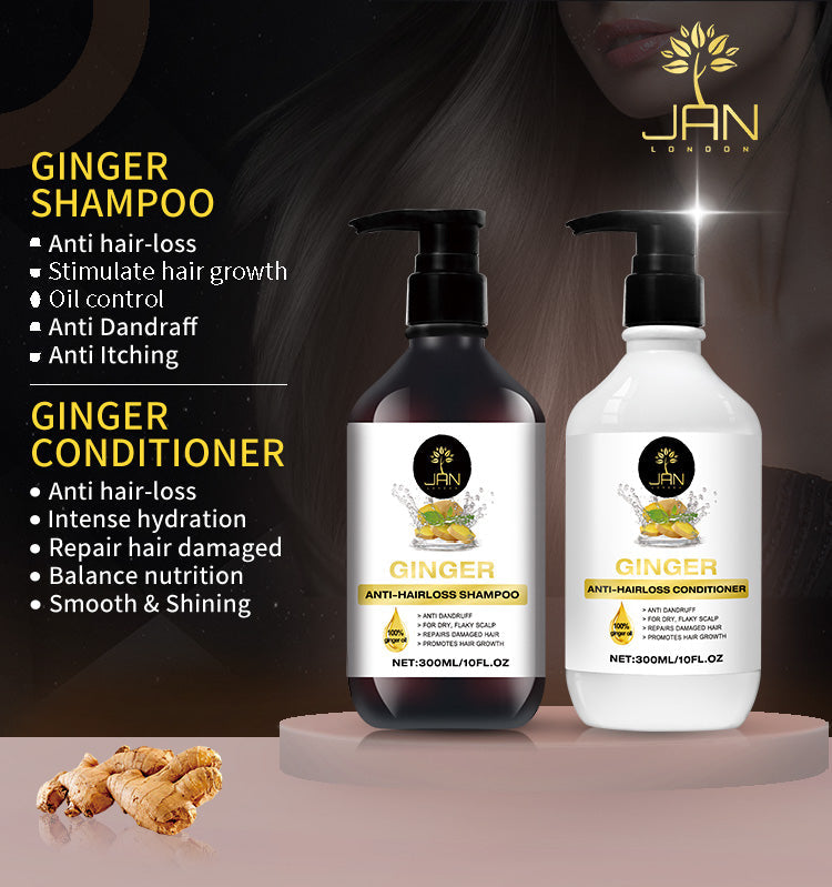 Jan London Ginger Shampoo and Conditioner Set for Hair Growth