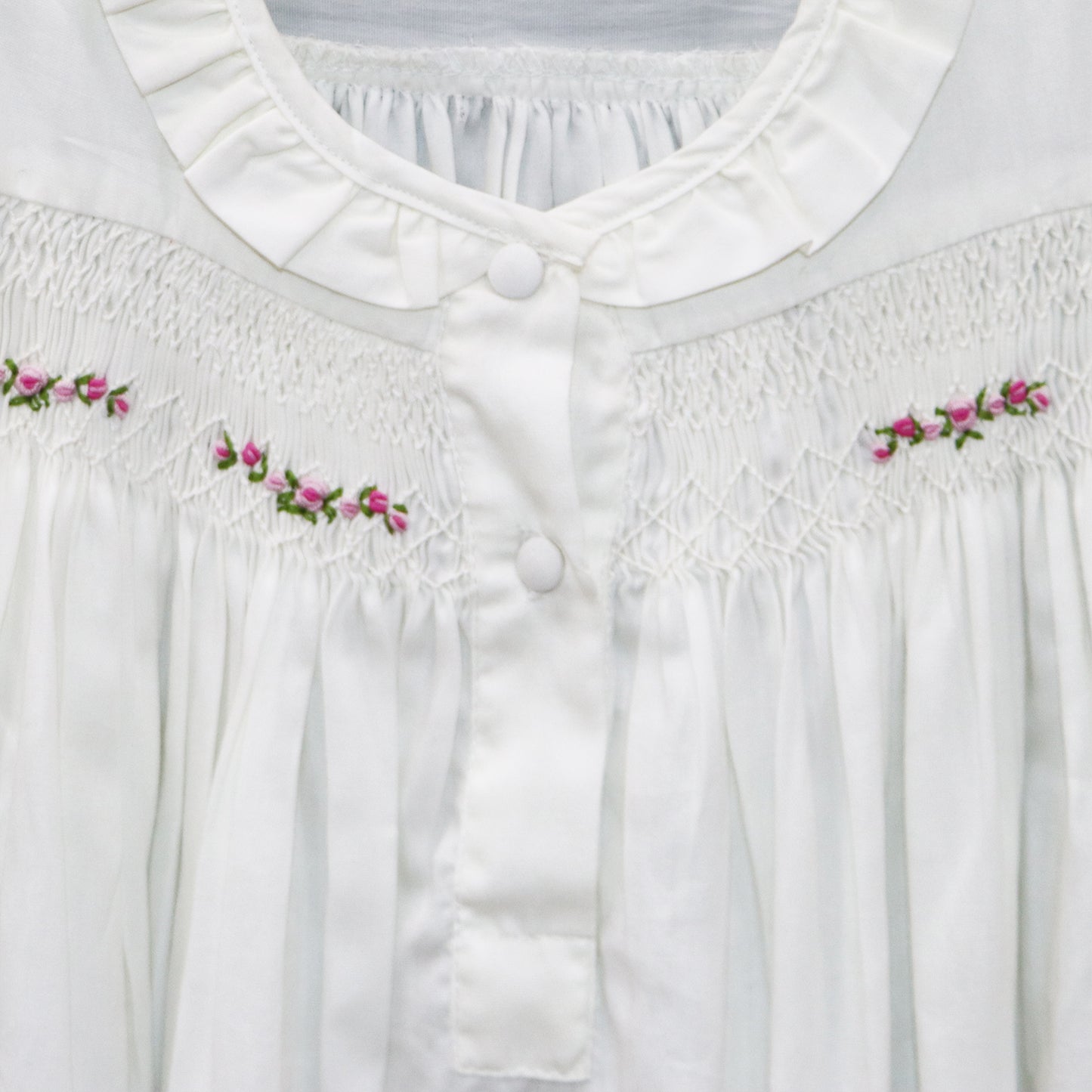 Annafie London Girls Rose Pink and White Smocked Dress