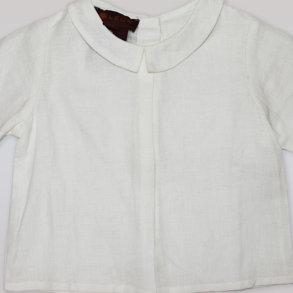 Elegant Fleurisse & Leon Beno it White Cotton Toddler Top