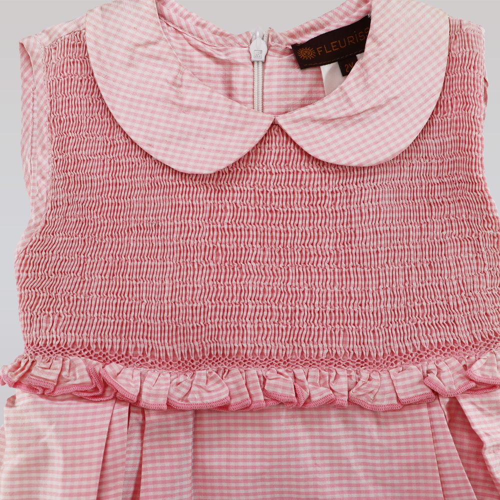 Fleurisse & Leon Lissette Pink Striped Cotton Toddler Dress