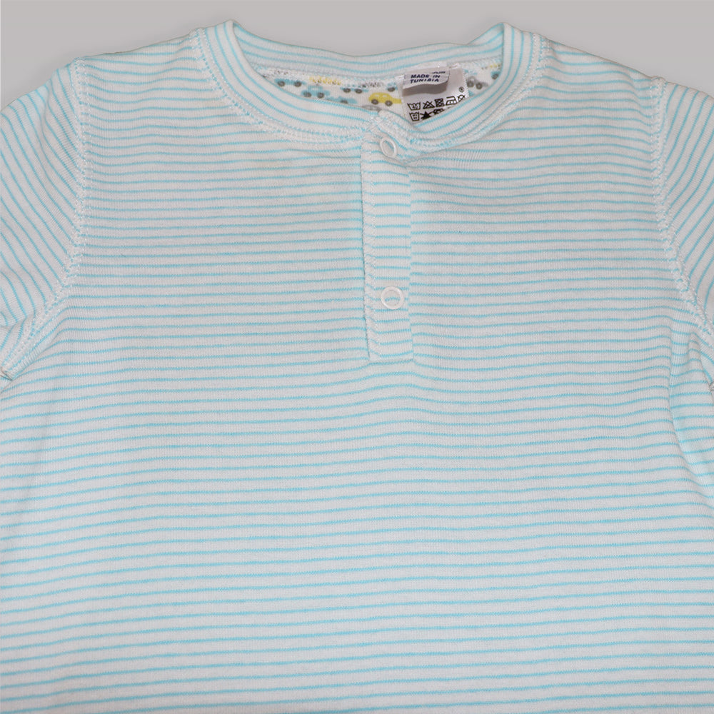 Petit Bateau Baby Boy Two Piece Cotton Henley Outfit Set