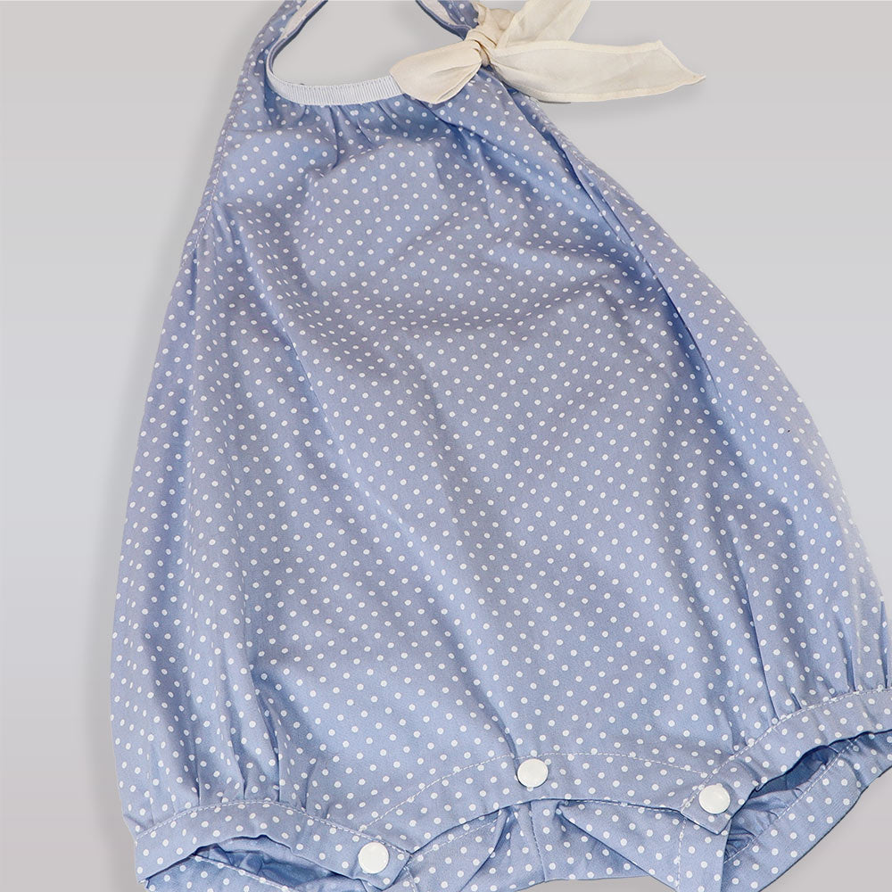 Purete Du Bebe Baby Blue Soft Cotton Overall Romper Suit