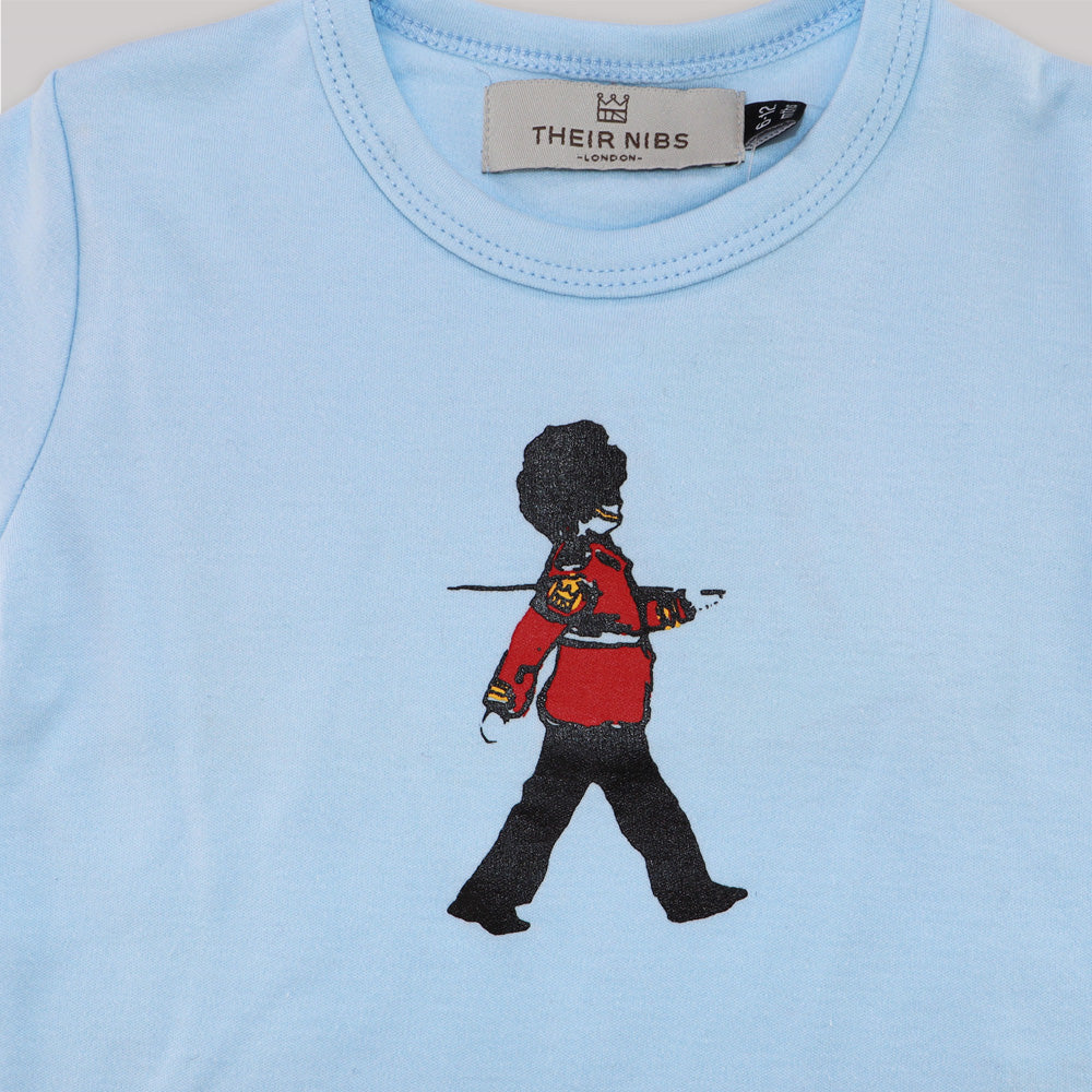 Their Nibs Boys Royal Guard Print Pale Blue Cotton T-Shirt
