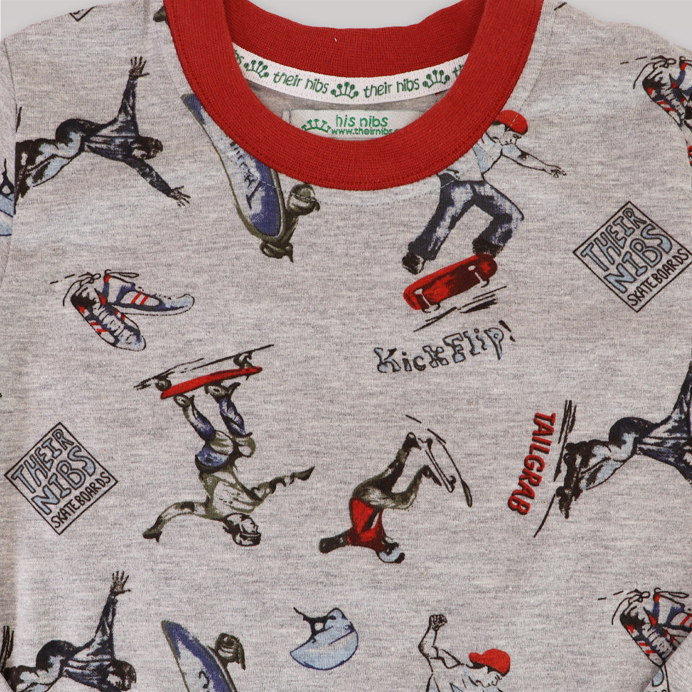 Their Nibs Boys Skate Board Print Soft Cotton Pajama Set