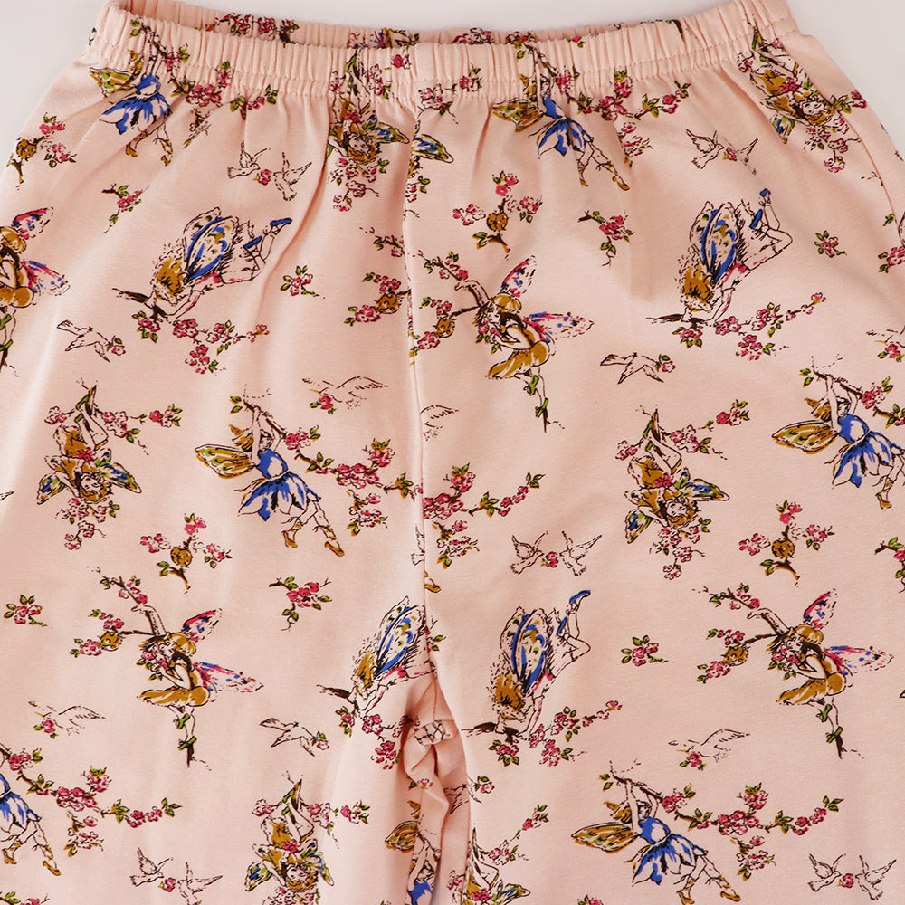Their Nibs Girls Russian Doll Print Pajama Set Cream Peach