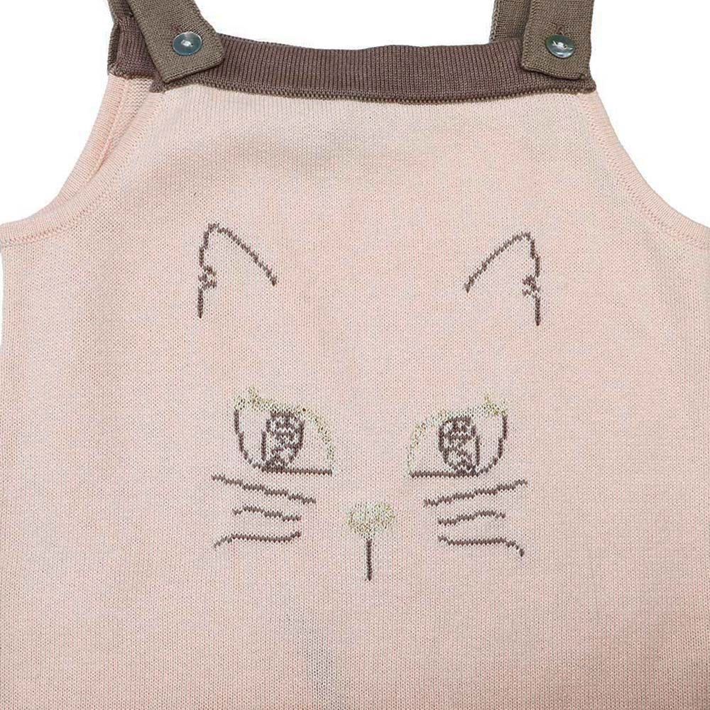 I Love Gorgeous Shell Pink Cotton Baby Cat Suit Romper