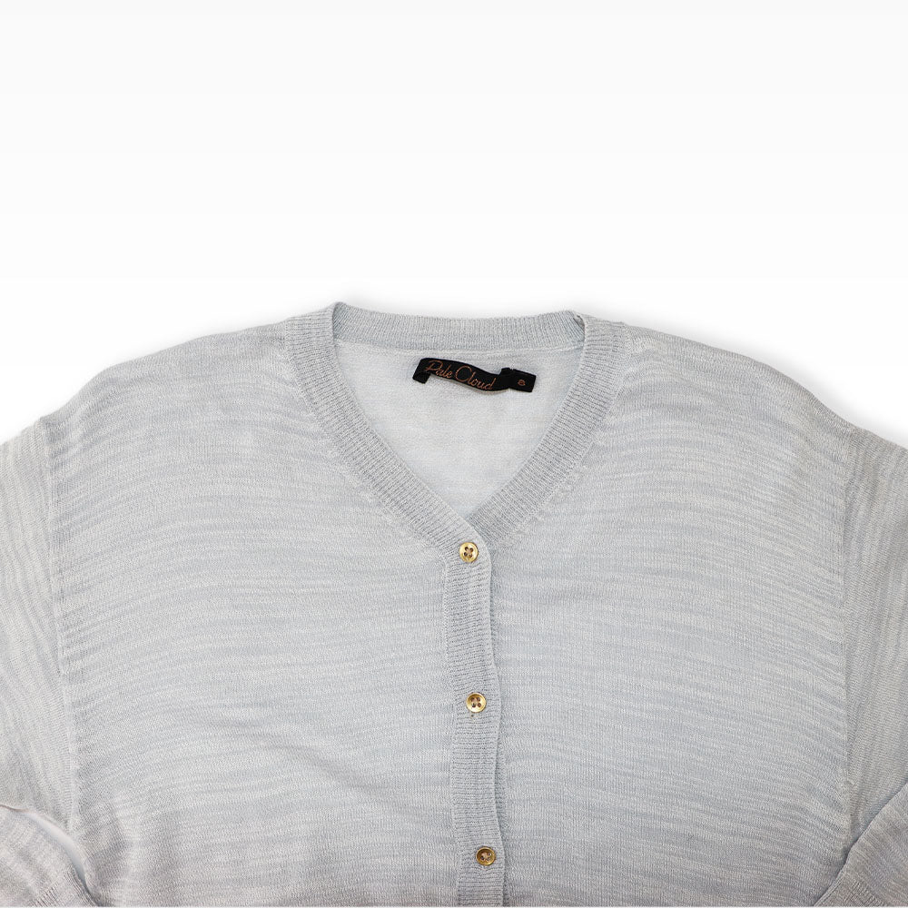 Pale Cloud Girls Yakira Knit Cardigan in Dusted Blue