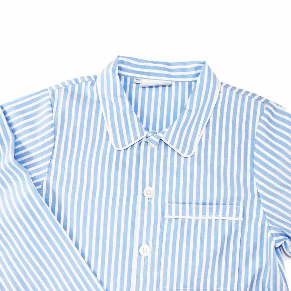 Rachel Riley Boys Blue Striped Long Cotton Pyjama Set