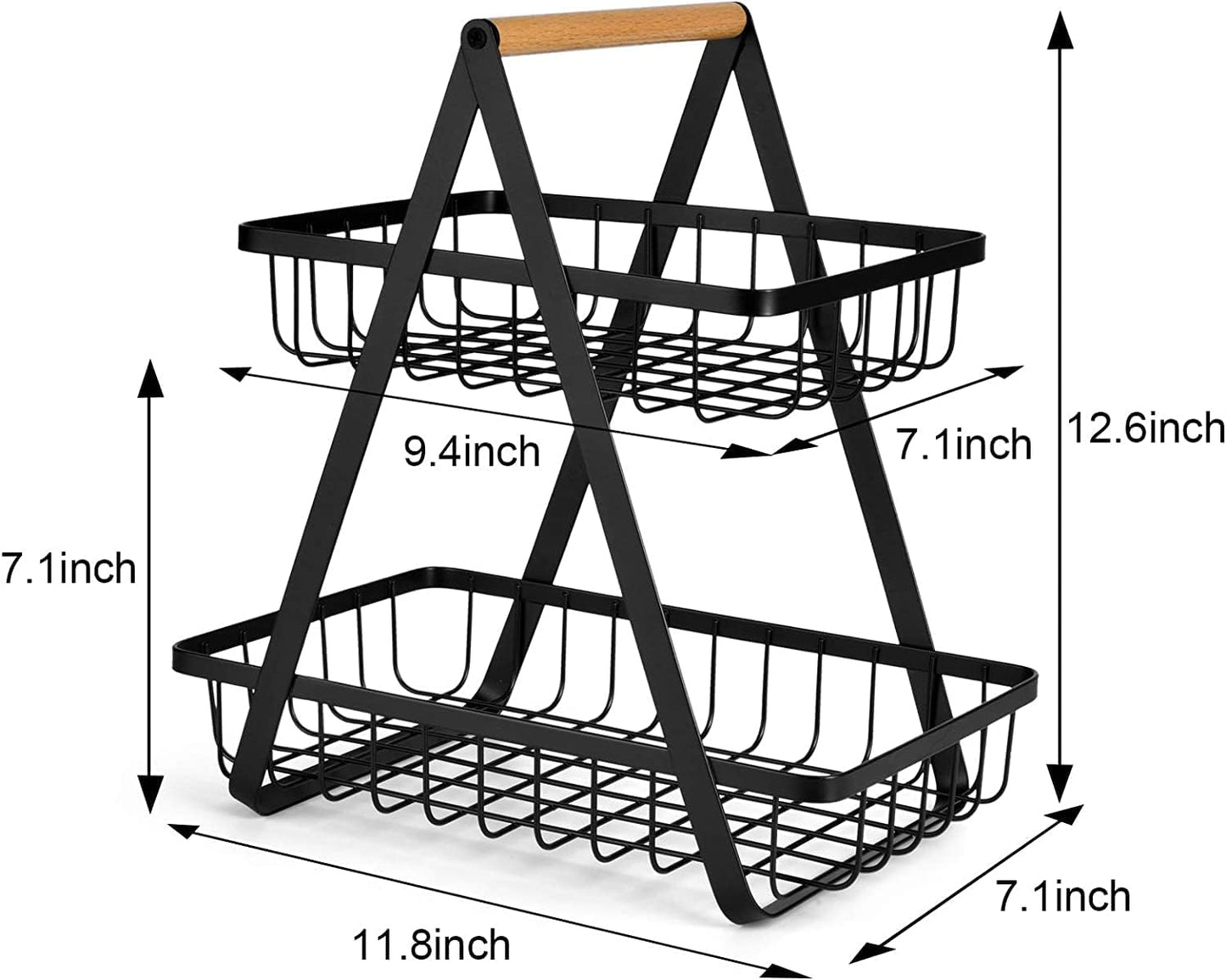 2 Tier Countertop Fruit Storage Basket