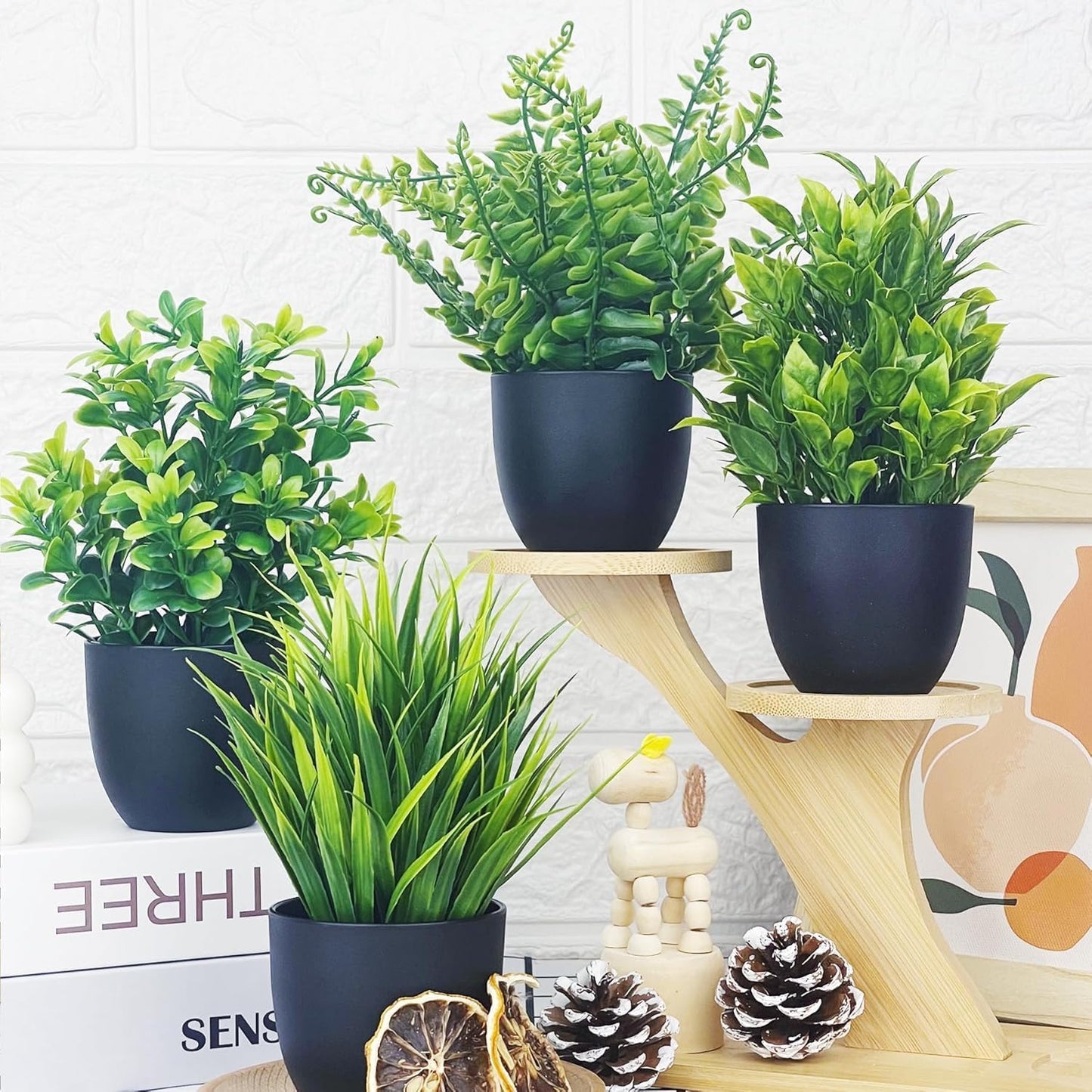 Fake Plants 4 Packs Artificial Plants