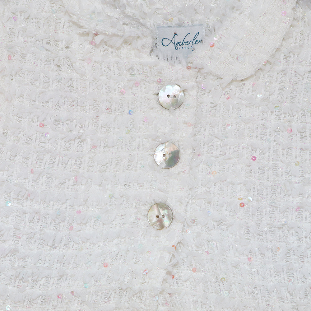 Amberley London Girls Arabesque Winter Coat in Confetti Pink