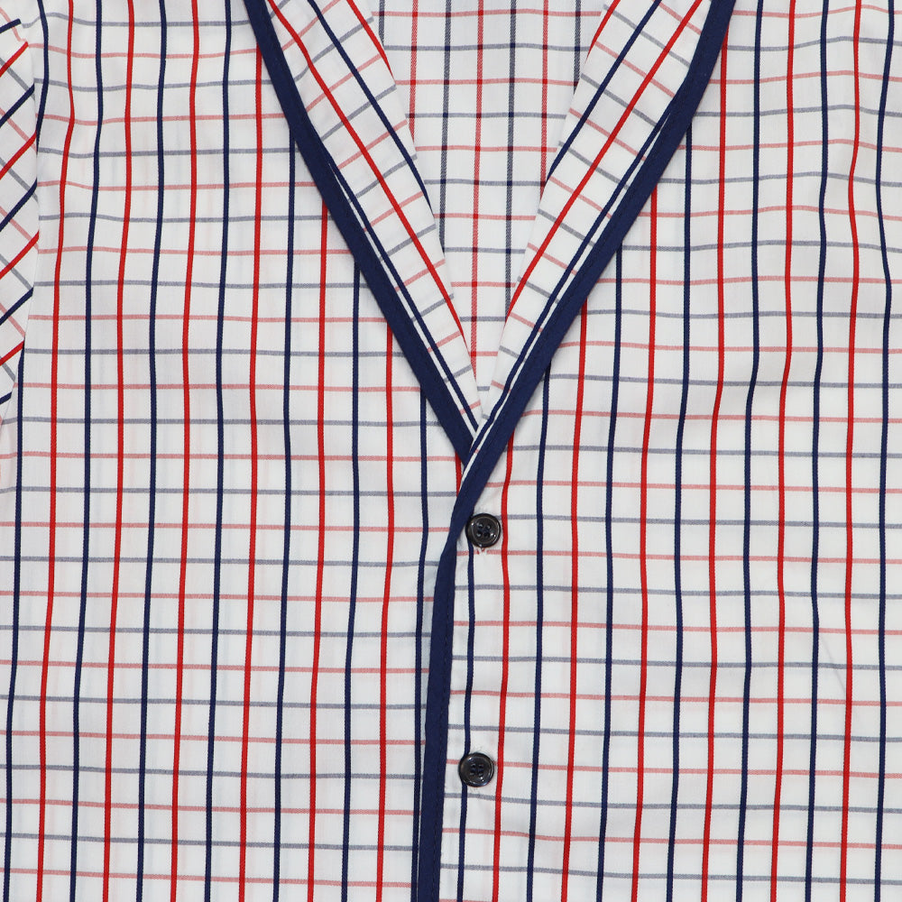 AMIKI Sam Boys Red and Navy Check Cotton Pajamas