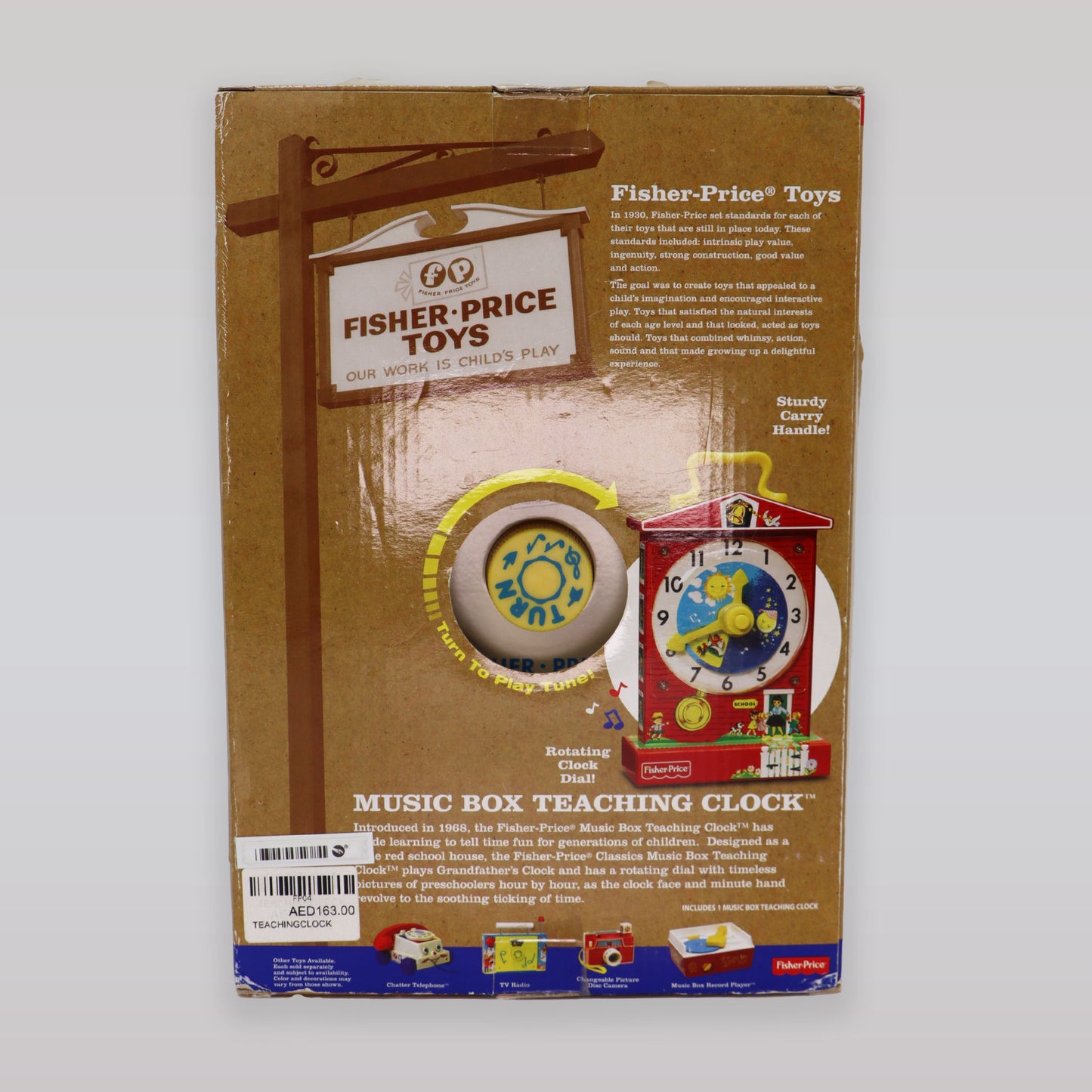 Fisher Price Classic Retro Music Box Teaching Clock Educational Toy
