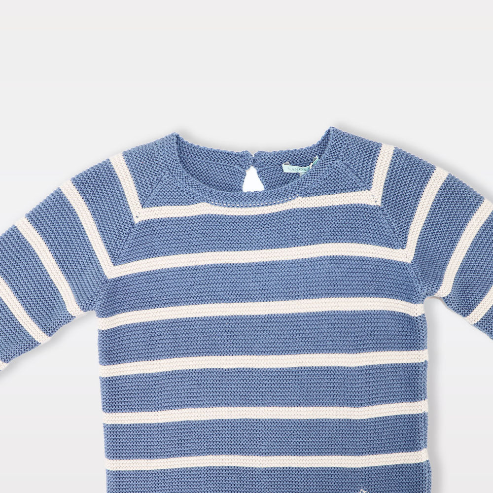 Nanos Baby Soft Knit Jersey Sweater with Rabbit Graphic