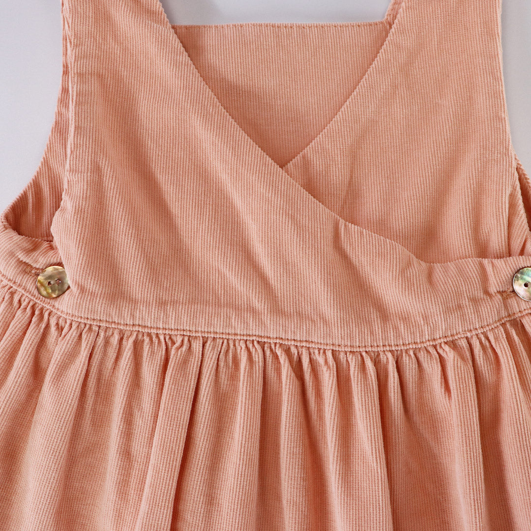 Les Enfantines Baby Girls Pink Corduroy Papillon Butterfly Dress