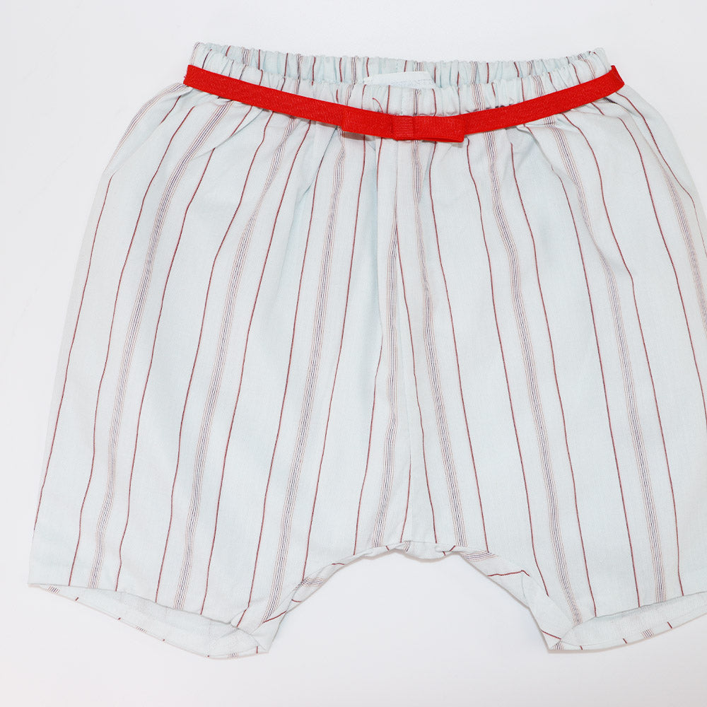 Les Enfantines Baby Toucan and Lipstick Stripe Cotton Romper
