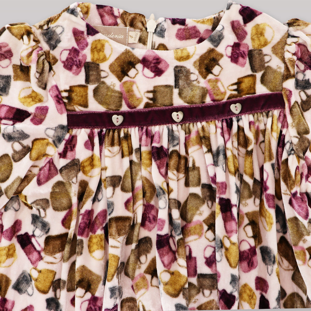 La Stupenderia Abia Dress Elegant Floral Print Sleeveless Party Wear