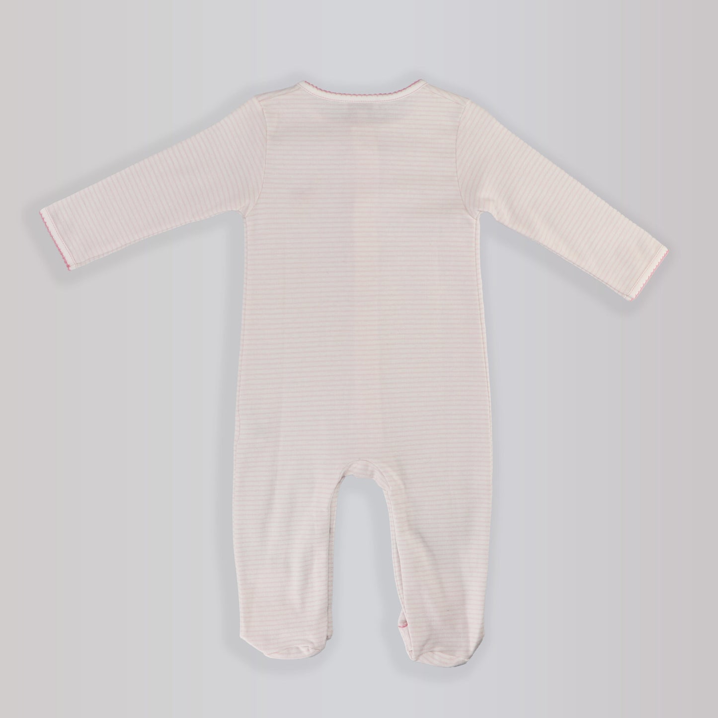 Magnolia Baby Blue Counting Sheep Embroidered Cotton Baby Footie