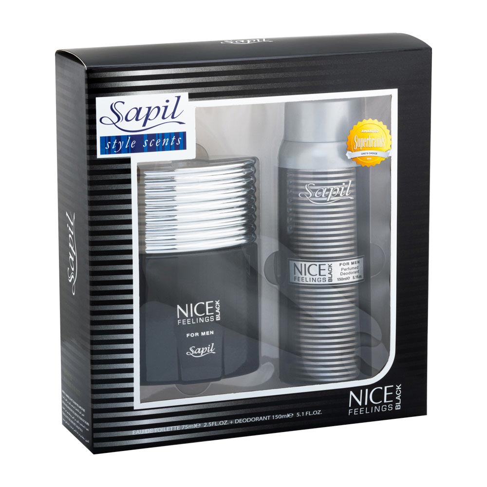 Sapil Nice Feelings Black Dynamic Fragrance Gift Set for Men