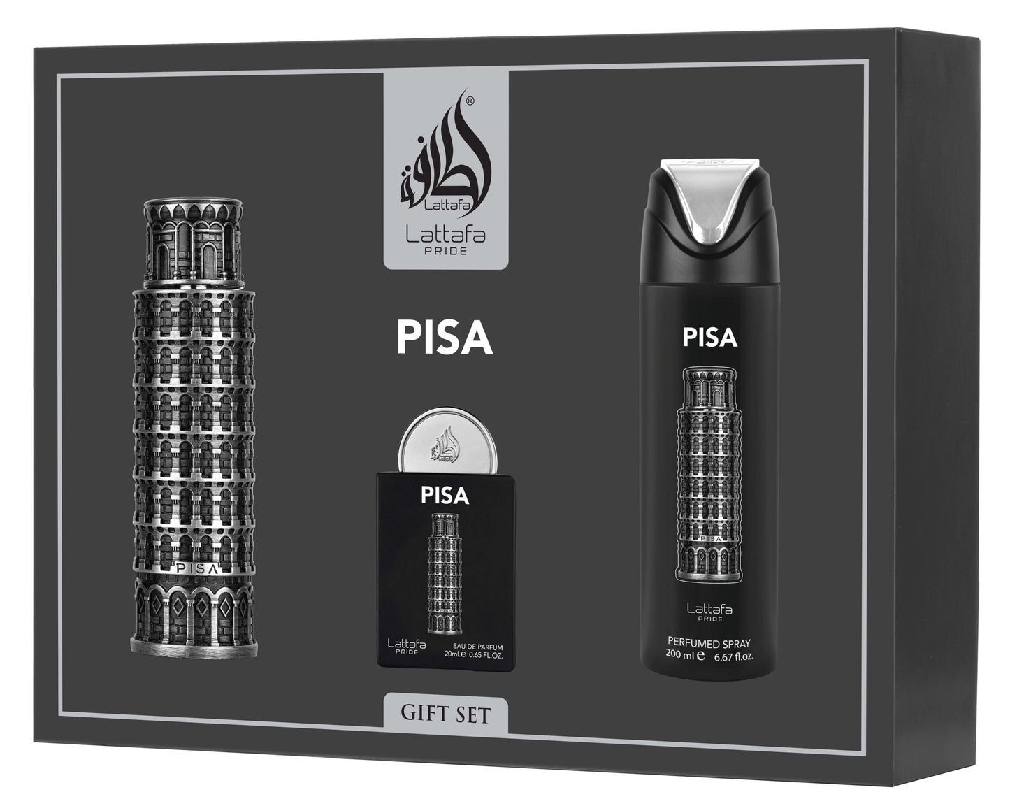 Lattafa Pride Pisa 3 Piece Luxury Fragrance Gift Set