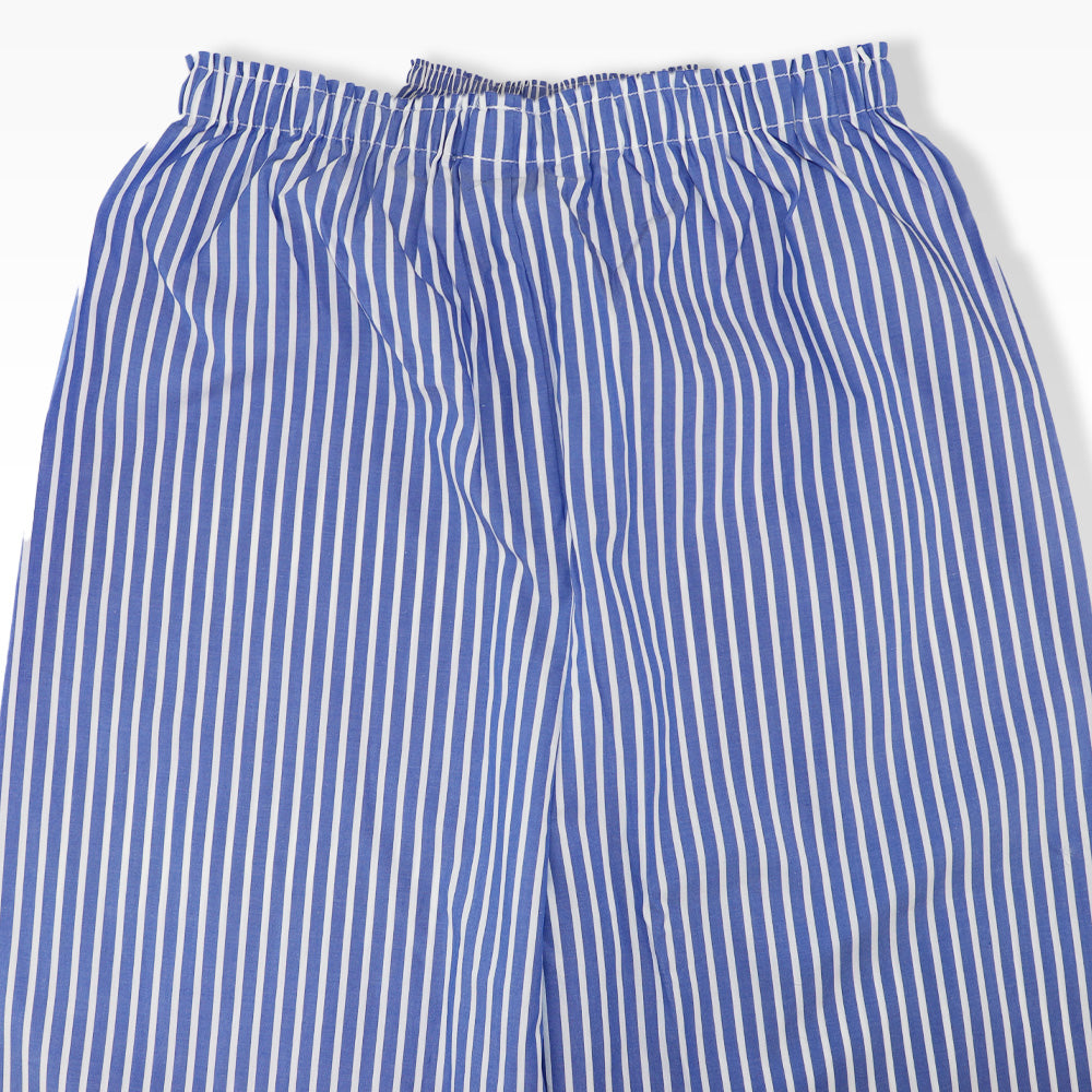 Rachel Riley Boys Striped Long Cotton Pajamas in Blue