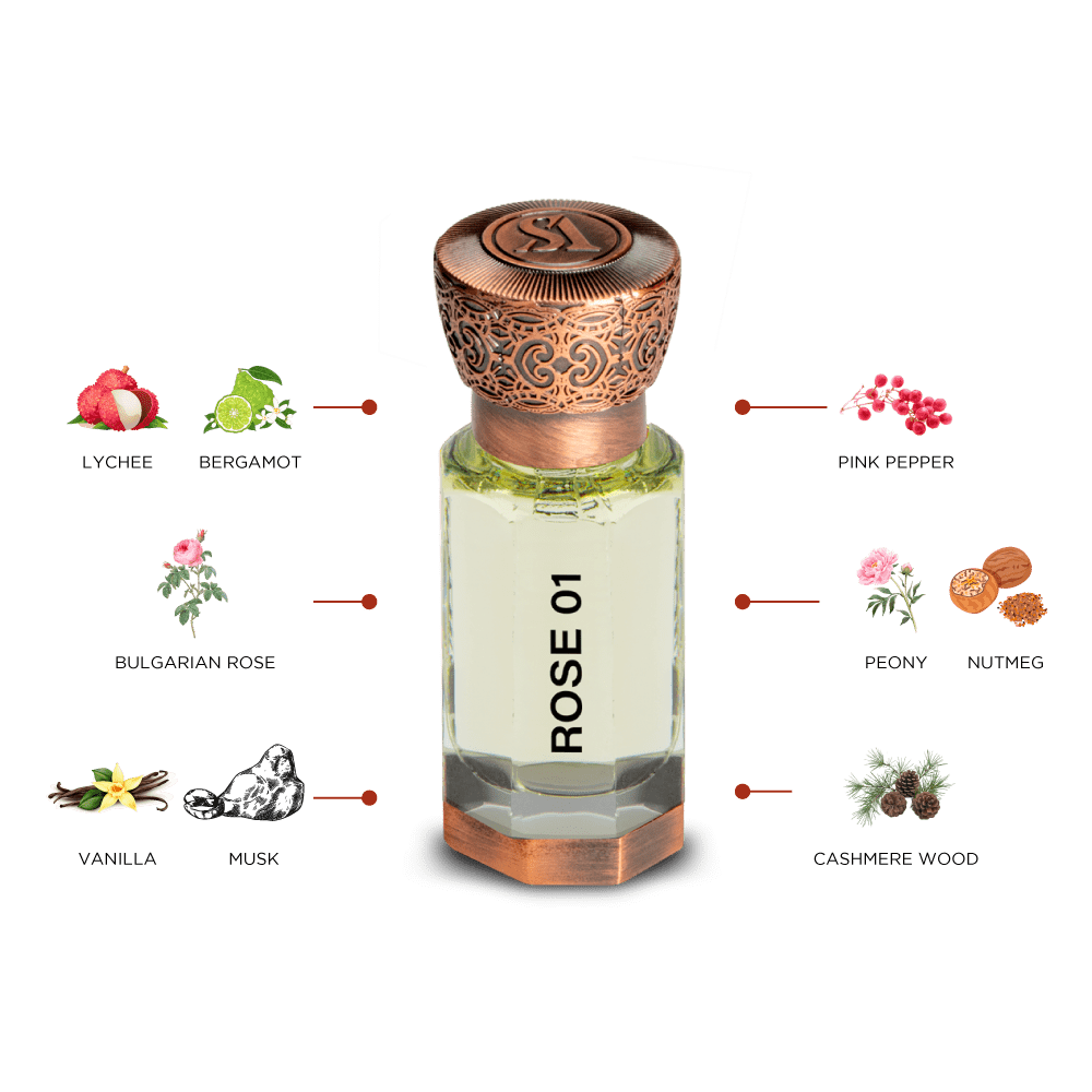 Swiss Arabian Rose 01 Concentrated Perfume Oil with Peony Musk