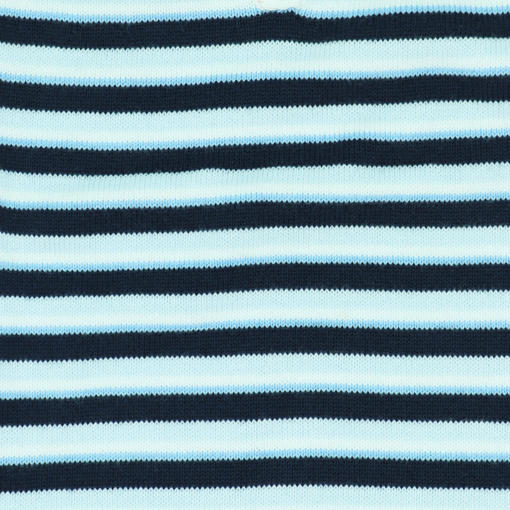 Kissy Kissy Baby Blue Beluga Stripe Pima Cotton Play Suit
