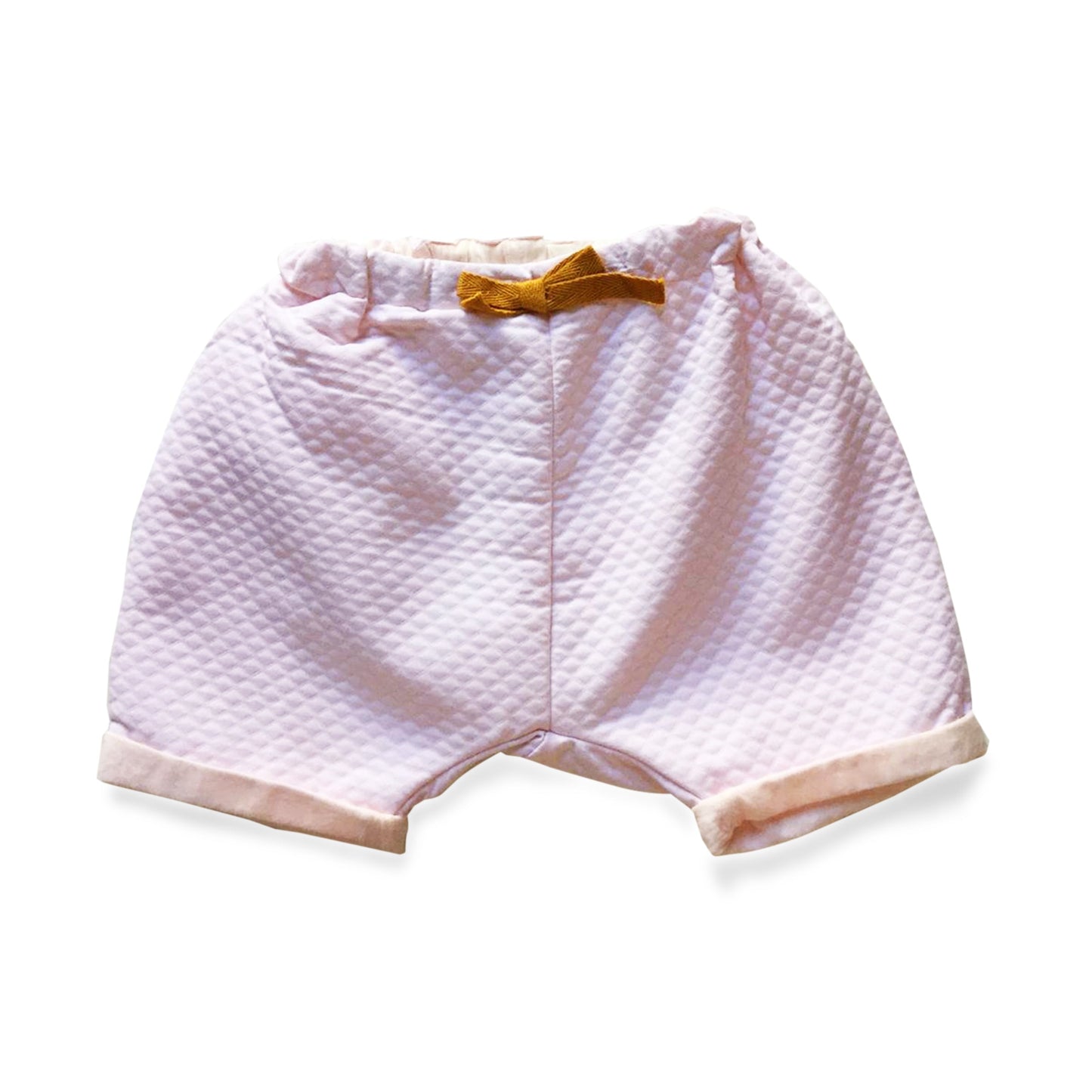 Les Enfantines Pink Quilted Cotton Srouel Pants for Baby Girls