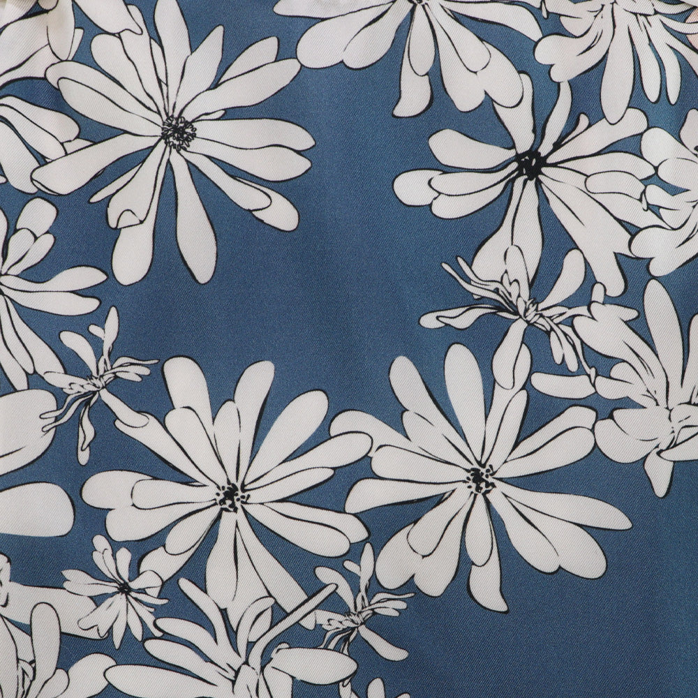 Hucklebones London Girls Luxury Star Magnolia Print Silk Trapeze Top