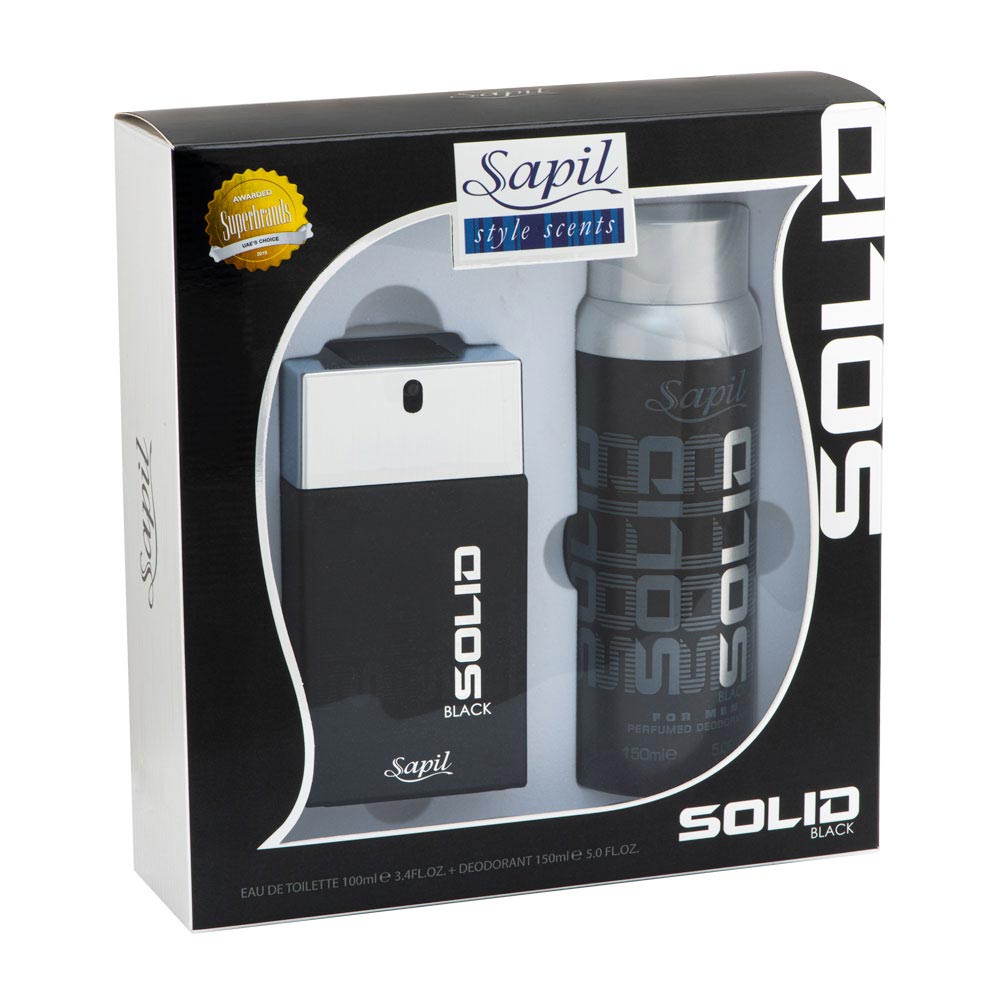 Sapil Solid Black Spicy Citrus and Woody Men's Fragrance Spray