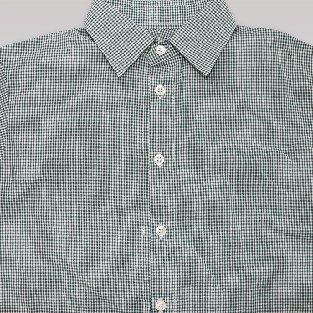 Unruly Blue Boys Classic Green Check Long Sleeve Cotton Shirt