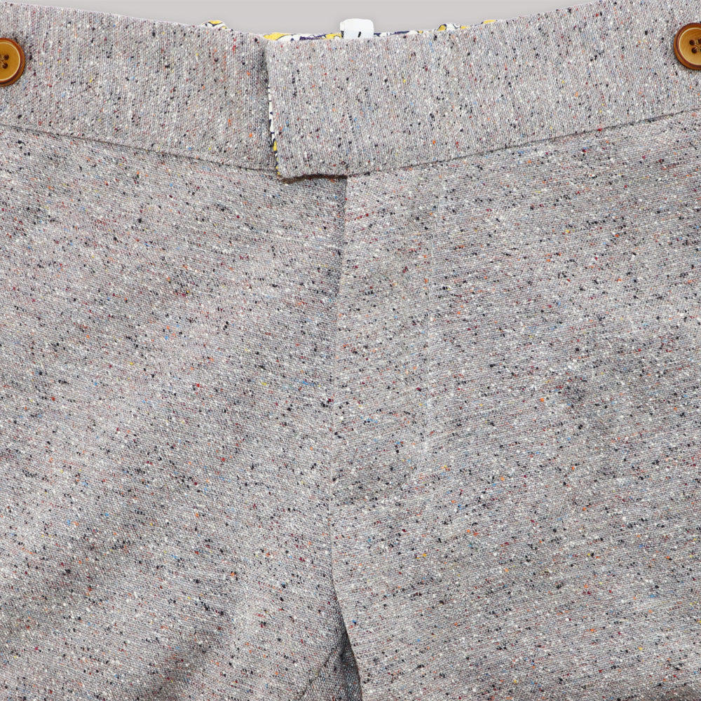 Unruly Blue Boys Grey Flecked Cotton Blend Tailored Shorts