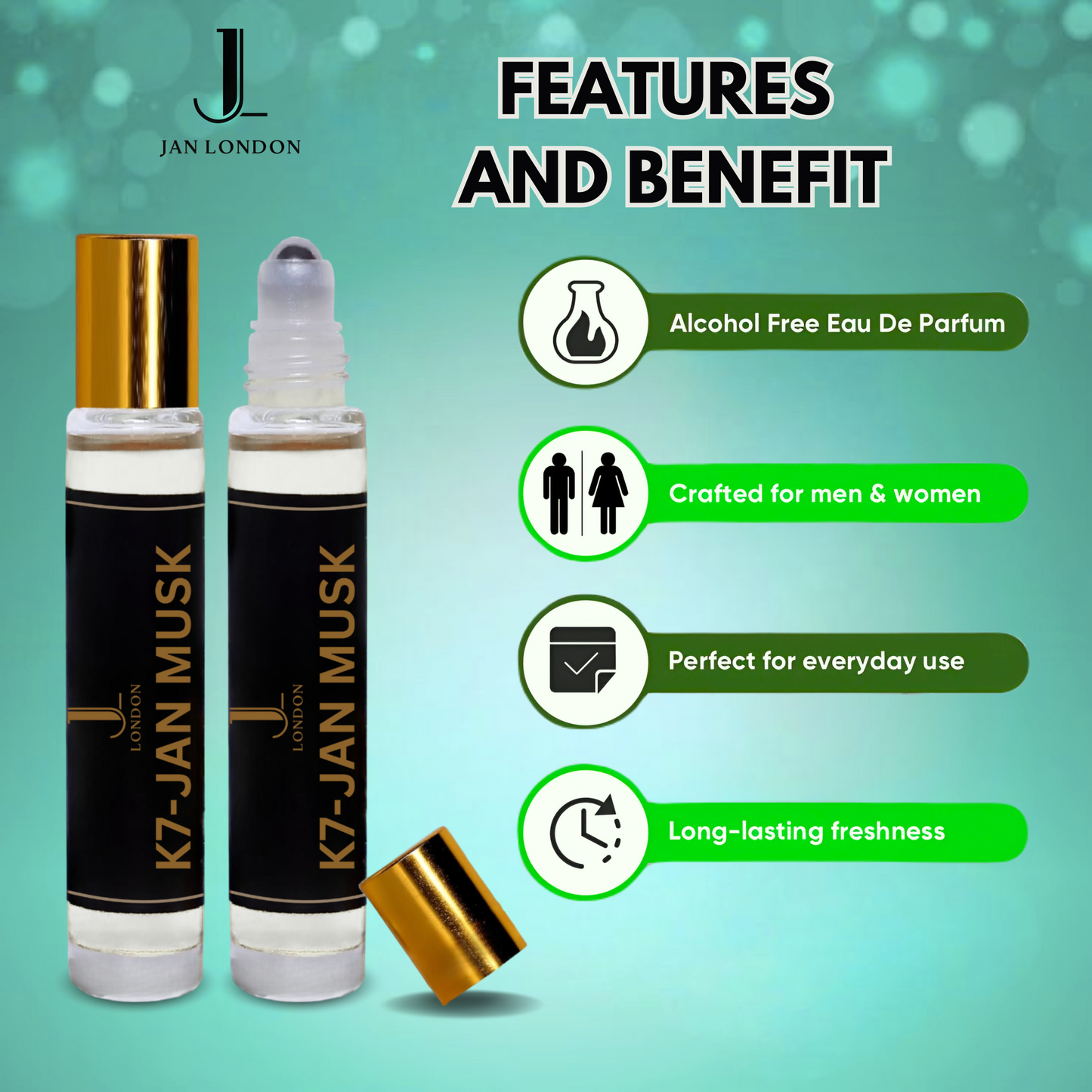 Jan London Alcohol Free Unisex Attar Long Lasting Fragrance Oil