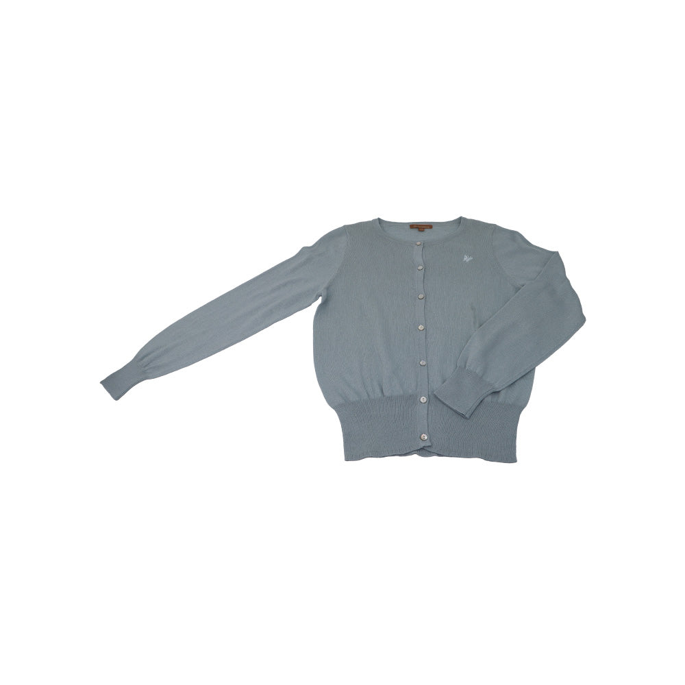 I Love Gorgeous Girls Gray Logo Knit Cotton Cardigan Sweater