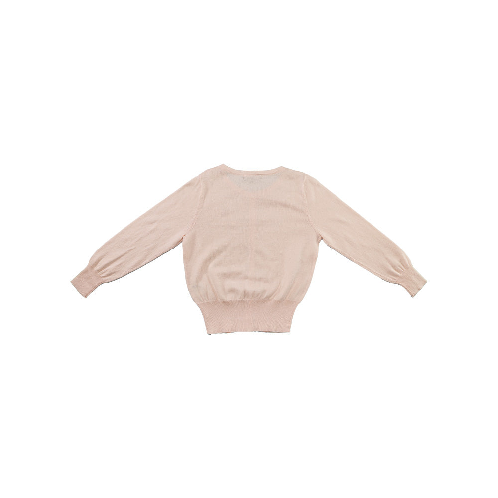 I Love Gorgeous Girls Peach Logo Knit Cardigan Sweater
