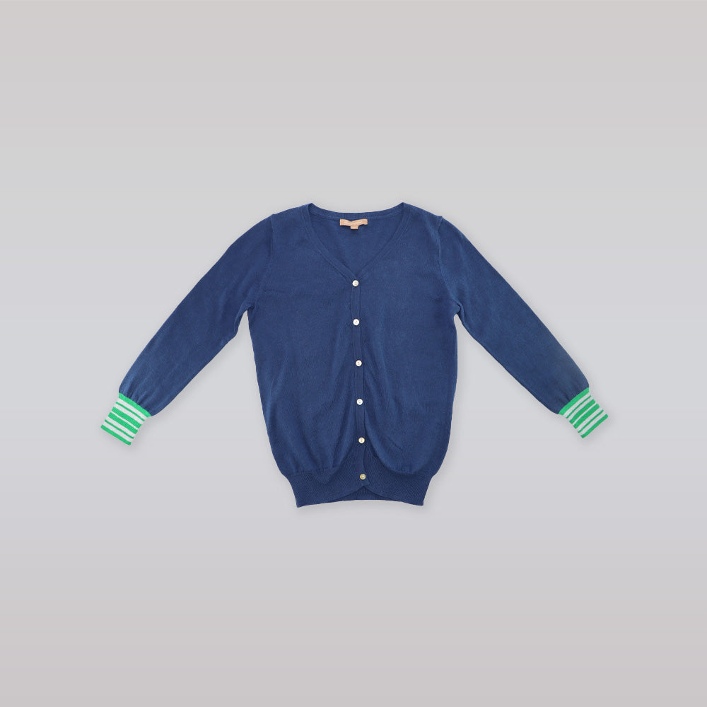 I Love Gorgeous Girls Navy Wink Knit Cardigan Sweater