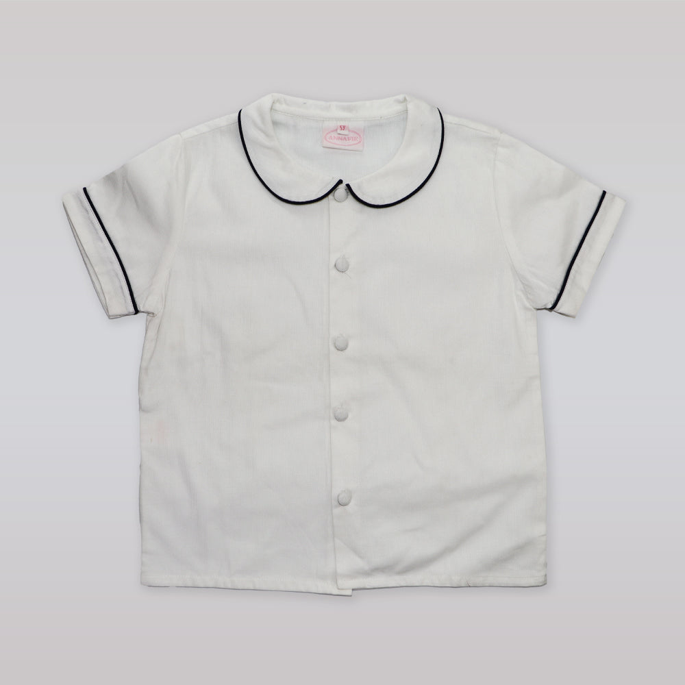 Annafie London Girls Classic Sleeveless Cotton Dress Peter Pan Collar