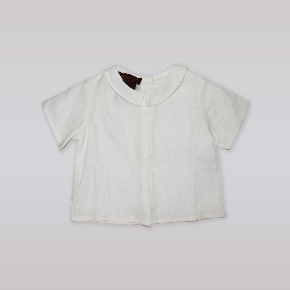 Elegant Fleurisse & Leon Beno it White Cotton Toddler Top