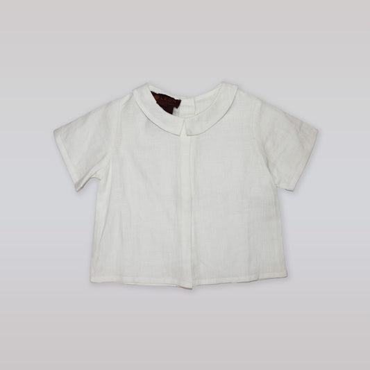 Elegant Fleurisse & Leon Beno it White Cotton Toddler Top