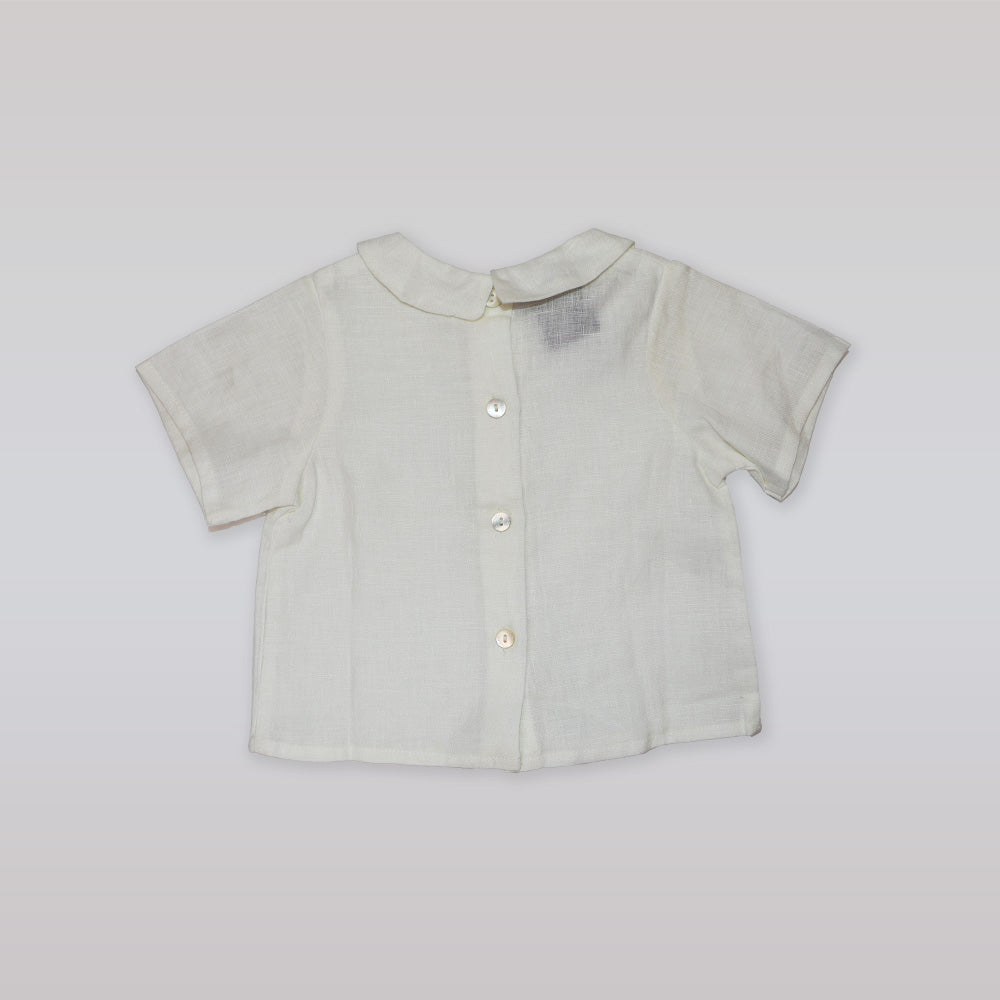 Elegant Fleurisse & Leon Beno it White Cotton Toddler Top