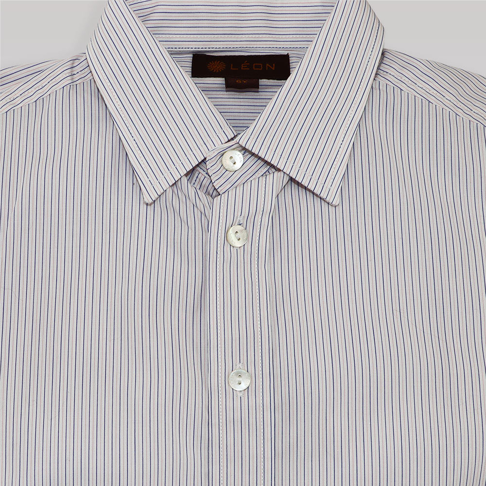 Fleurisse & Leon Bernard Boys Striped Long Sleeve Cotton Shirt