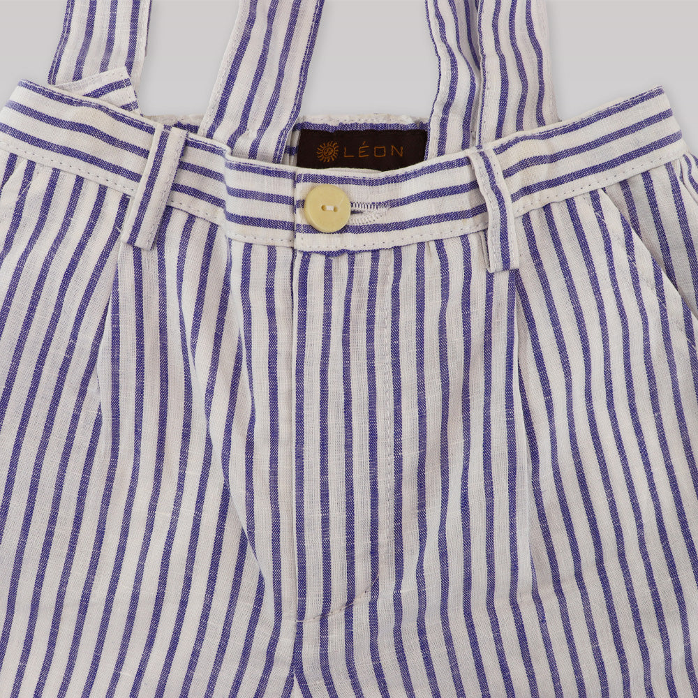 Fleurisse & Leon Albert Boys Blue Stripe Cotton Toddler Shirt