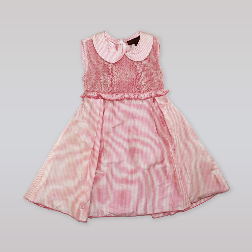 Fleurisse & Leon Lissette Pink Striped Cotton Toddler Dress