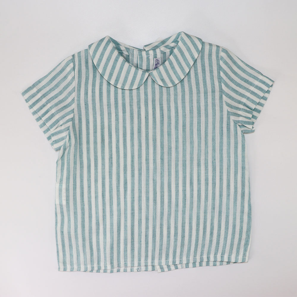 Ancar Classic White Short Sleeve Cotton Baby Button-Down Shirt