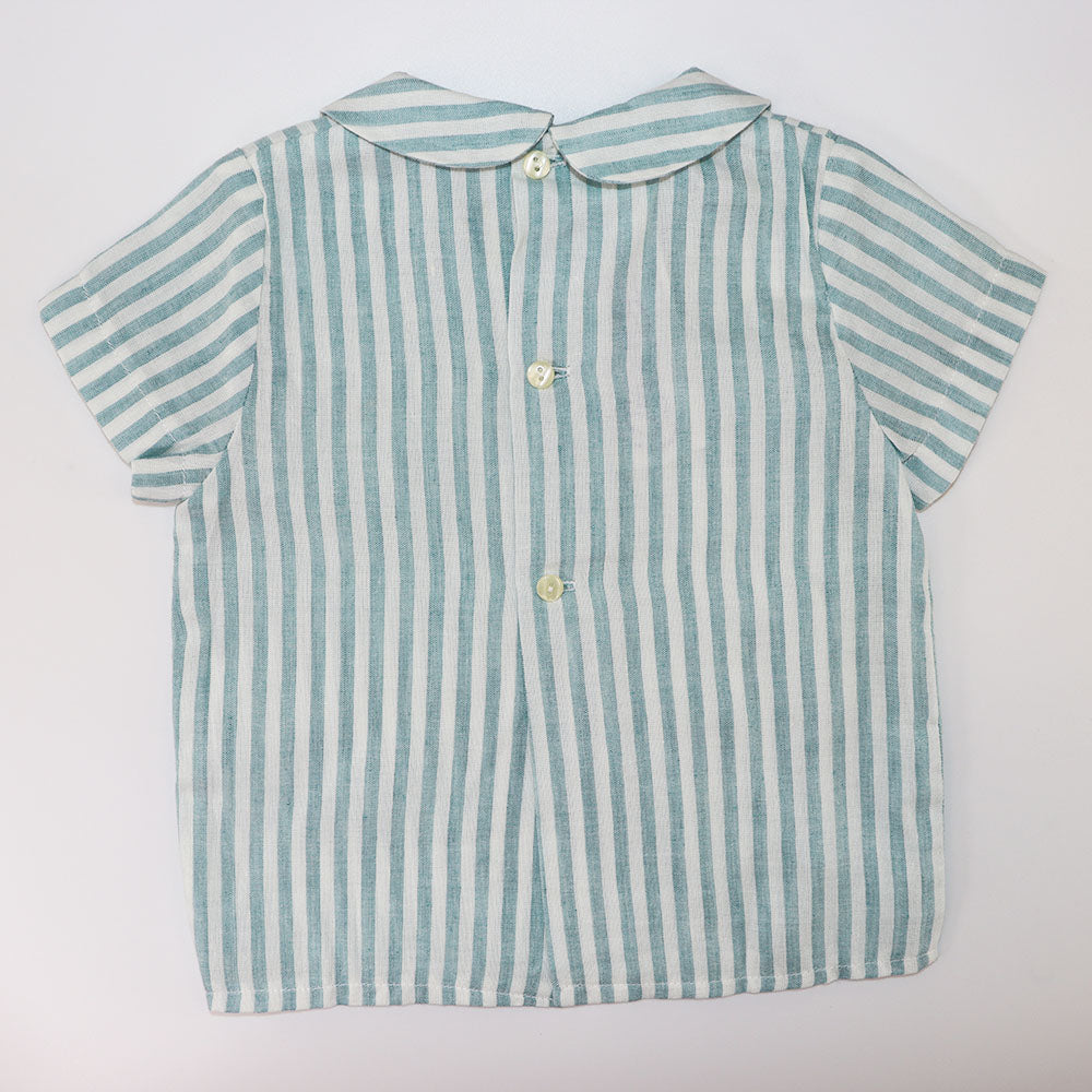 Ancar Classic White Short Sleeve Cotton Baby Button-Down Shirt