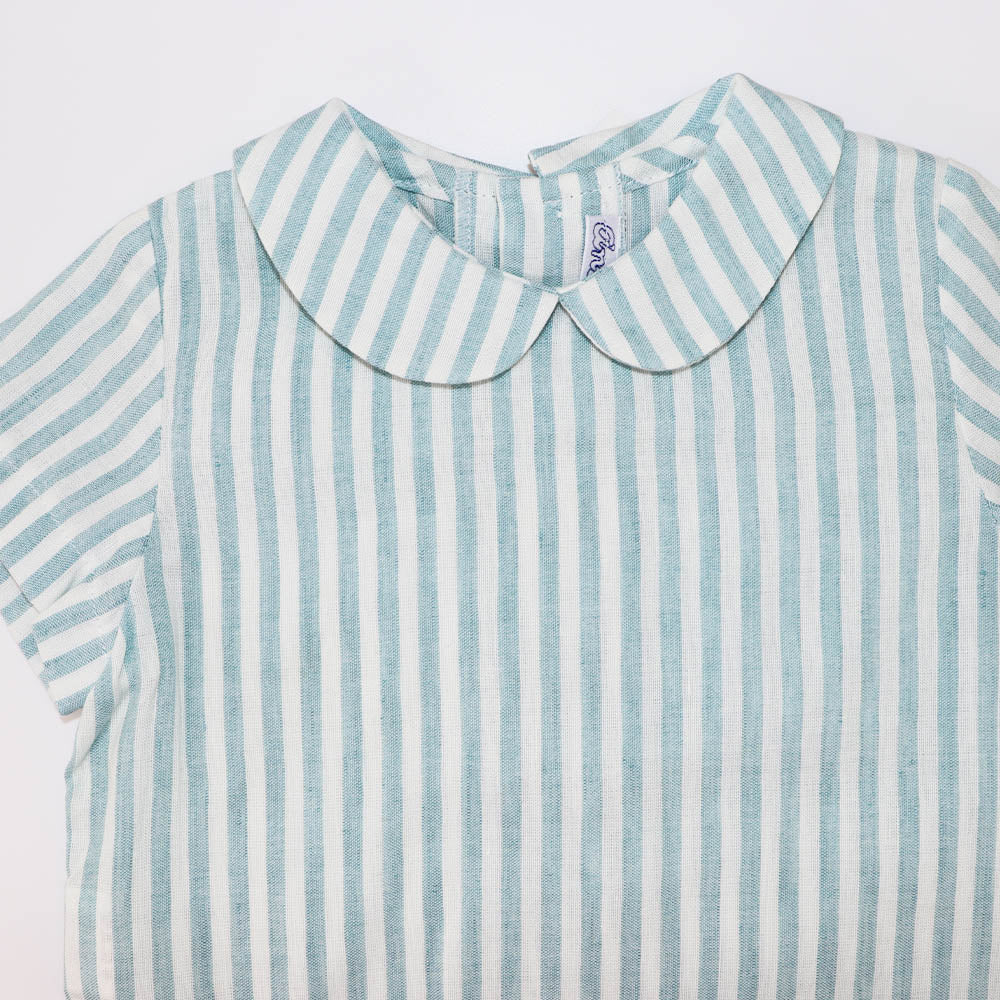 Ancar Classic White Short Sleeve Cotton Baby Button-Down Shirt