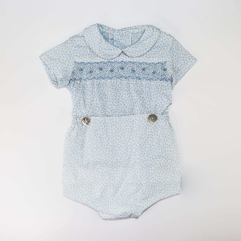 Ancar Baby Blue and White Two-Piece Knit Conjunto Set