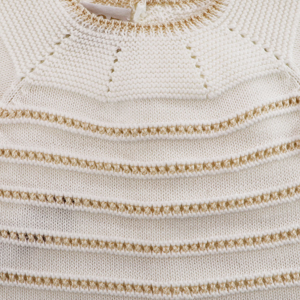 Paz Rodriguez Baby Long Sleeve Knit Sweater Crudo Beige