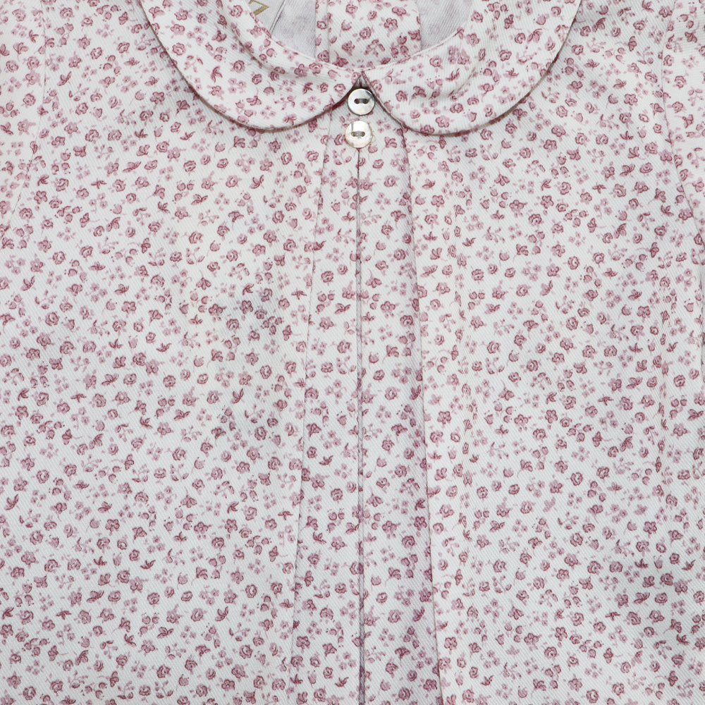 Paz Rodriguez Baby Girl Pink Cotton Blouse with Delicate Lace