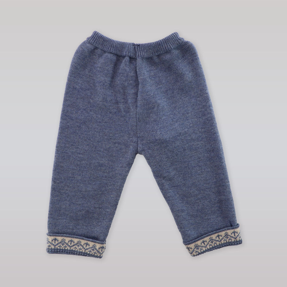 Paz Rodriguez Baby Vintage Style Knitted Trousers In Soft Blue